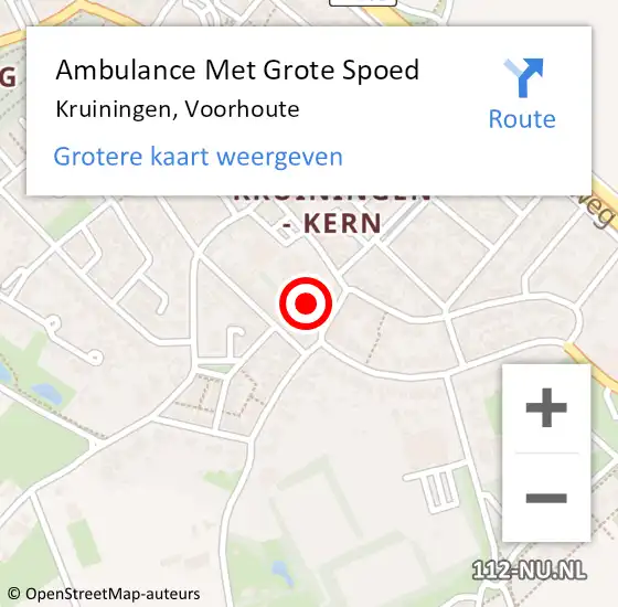 Locatie op kaart van de 112 melding: Ambulance Met Grote Spoed Naar Kruiningen, Voorhoute op 1 maart 2017 19:01