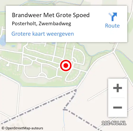 Locatie op kaart van de 112 melding: Brandweer Met Grote Spoed Naar Posterholt, Zwembadweg op 1 maart 2017 19:12