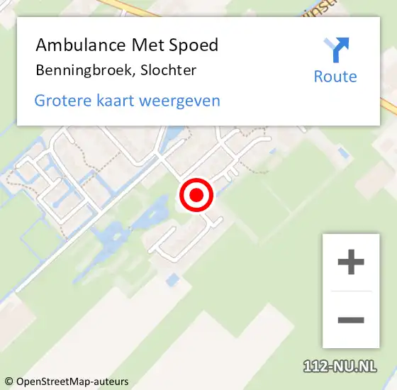 Locatie op kaart van de 112 melding: Ambulance Met Spoed Naar Benningbroek, Slochter op 2 maart 2017 00:09