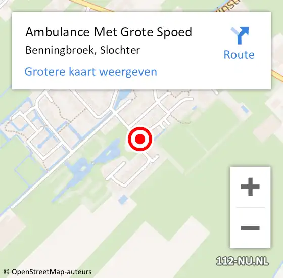 Locatie op kaart van de 112 melding: Ambulance Met Grote Spoed Naar Benningbroek, Slochter op 2 maart 2017 00:17