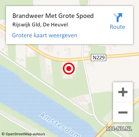 Locatie op kaart van de 112 melding: Brandweer Met Grote Spoed Naar Rijswijk Gld, De Heuvel op 2 maart 2017 00:43