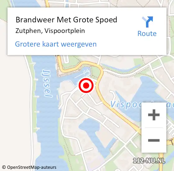 Locatie op kaart van de 112 melding: Brandweer Met Grote Spoed Naar Zutphen, Vispoortplein op 2 maart 2017 07:06