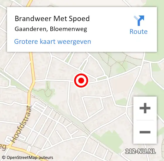 Locatie op kaart van de 112 melding: Brandweer Met Spoed Naar Gaanderen, Bloemenweg op 2 maart 2017 07:48