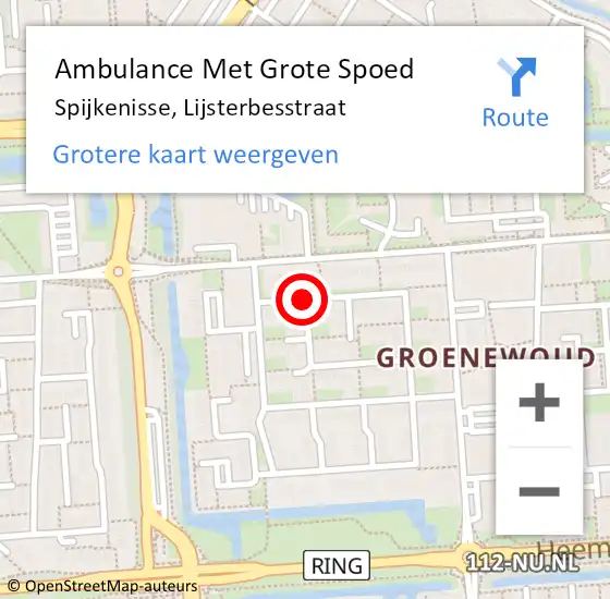 Locatie op kaart van de 112 melding: Ambulance Met Grote Spoed Naar Spijkenisse, Lijsterbesstraat op 2 maart 2017 09:00
