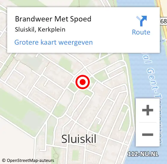 Locatie op kaart van de 112 melding: Brandweer Met Spoed Naar Sluiskil, Kerkplein op 2 maart 2017 09:07