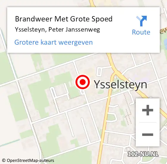 Locatie op kaart van de 112 melding: Brandweer Met Grote Spoed Naar Ysselsteyn, Peter Janssenweg op 2 maart 2017 10:28