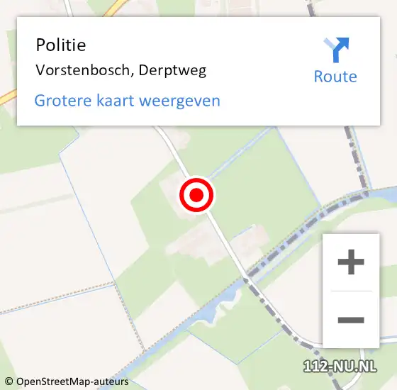 Locatie op kaart van de 112 melding: Politie Vorstenbosch, Derptweg op 12 januari 2014 20:41