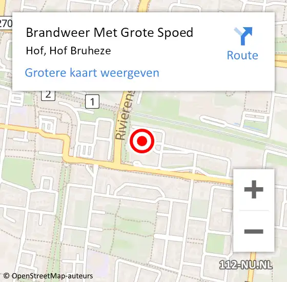 Locatie op kaart van de 112 melding: Brandweer Met Grote Spoed Naar Hof, Hof Bruheze op 2 maart 2017 12:15