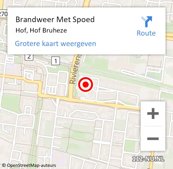 Locatie op kaart van de 112 melding: Brandweer Met Spoed Naar Hof, Hof Bruheze op 2 maart 2017 12:19