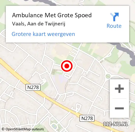 Locatie op kaart van de 112 melding: Ambulance Met Grote Spoed Naar Vaals, Aan de Twijnerij op 12 januari 2014 21:02