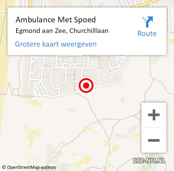 Locatie op kaart van de 112 melding: Ambulance Met Spoed Naar Egmond aan Zee, Churchilllaan op 12 januari 2014 21:03