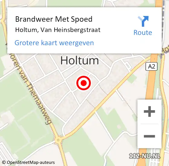 Locatie op kaart van de 112 melding: Brandweer Met Spoed Naar Holtum, Van Heinsbergstraat op 2 maart 2017 13:30