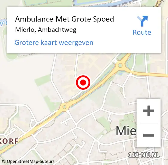 Locatie op kaart van de 112 melding: Ambulance Met Grote Spoed Naar Mierlo, Ambachtweg op 2 maart 2017 13:59