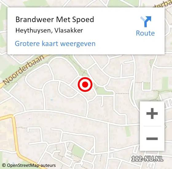 Locatie op kaart van de 112 melding: Brandweer Met Spoed Naar Heythuysen, Vlasakker op 2 maart 2017 14:16