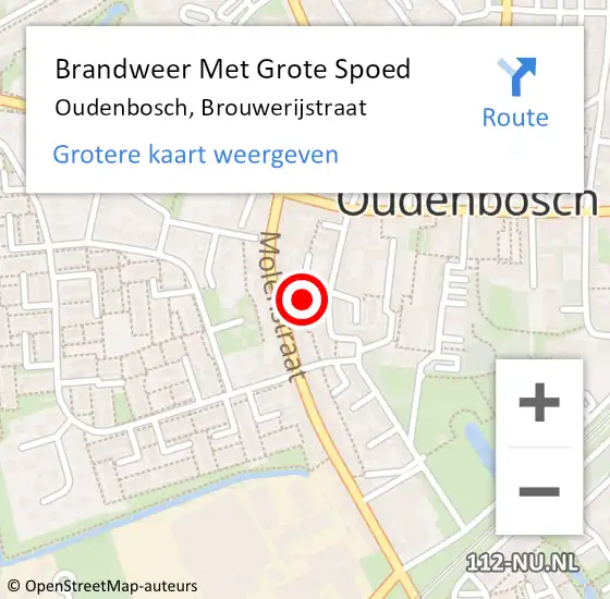 Locatie op kaart van de 112 melding: Brandweer Met Grote Spoed Naar Oudenbosch, Brouwerijstraat op 2 maart 2017 15:11