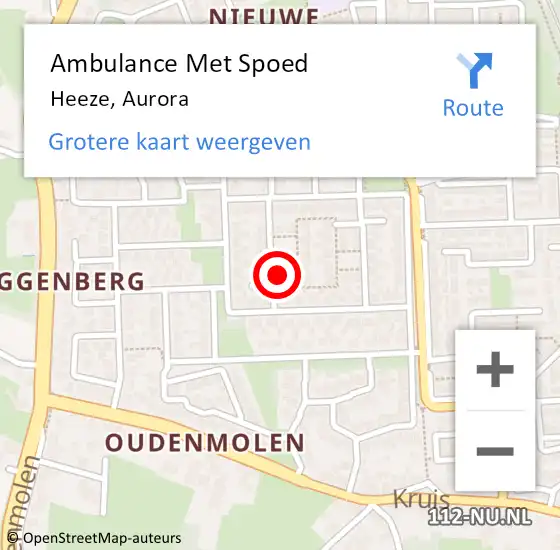 Locatie op kaart van de 112 melding: Ambulance Met Spoed Naar Heeze, Aurora op 2 maart 2017 15:34