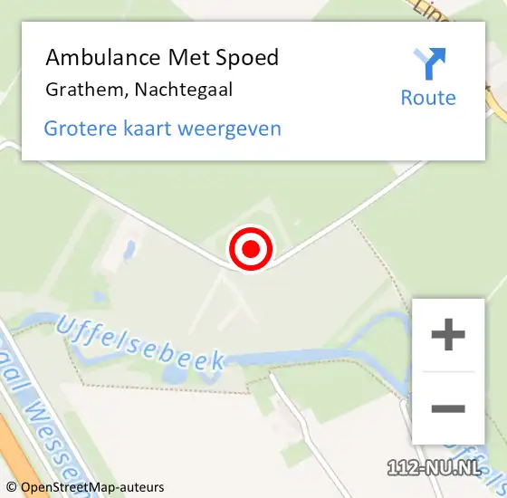 Locatie op kaart van de 112 melding: Ambulance Met Spoed Naar Grathem, Nachtegaal op 2 maart 2017 16:43