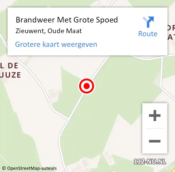 Locatie op kaart van de 112 melding: Brandweer Met Grote Spoed Naar Zieuwent, Oude Maat op 2 maart 2017 17:07