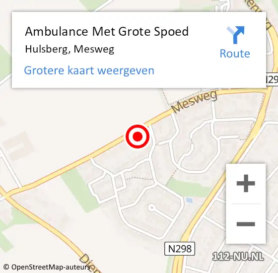 Locatie op kaart van de 112 melding: Ambulance Met Grote Spoed Naar Hulsberg, Mesweg op 12 januari 2014 21:52