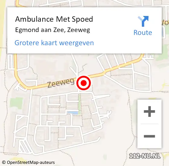 Locatie op kaart van de 112 melding: Ambulance Met Spoed Naar Egmond aan Zee, Zeeweg op 12 januari 2014 21:56