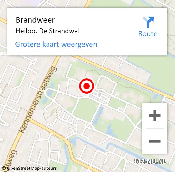 Locatie op kaart van de 112 melding: Brandweer Heiloo, De Strandwal op 2 maart 2017 18:23