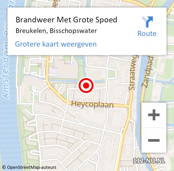 Locatie op kaart van de 112 melding: Brandweer Met Grote Spoed Naar Breukelen, Bisschopswater op 2 maart 2017 19:41