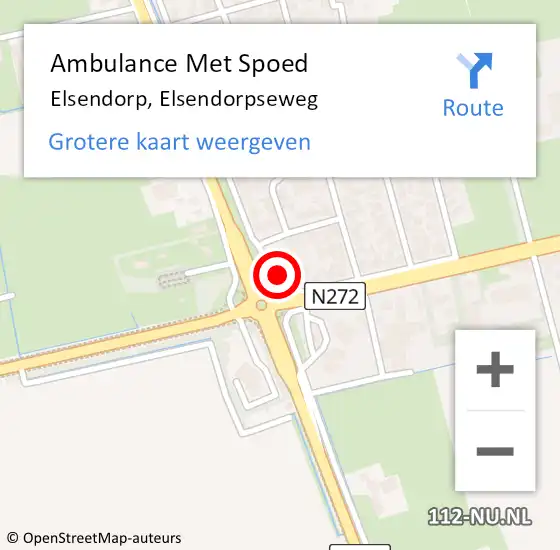 Locatie op kaart van de 112 melding: Ambulance Met Spoed Naar Elsendorp, Elsendorpseweg op 2 maart 2017 20:06