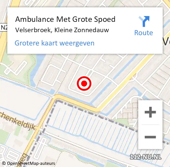 Locatie op kaart van de 112 melding: Ambulance Met Grote Spoed Naar Velserbroek, Kleine Zonnedauw op 2 maart 2017 20:23