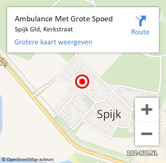 Locatie op kaart van de 112 melding: Ambulance Met Grote Spoed Naar Spijk Gld, Kerkstraat op 2 maart 2017 20:38