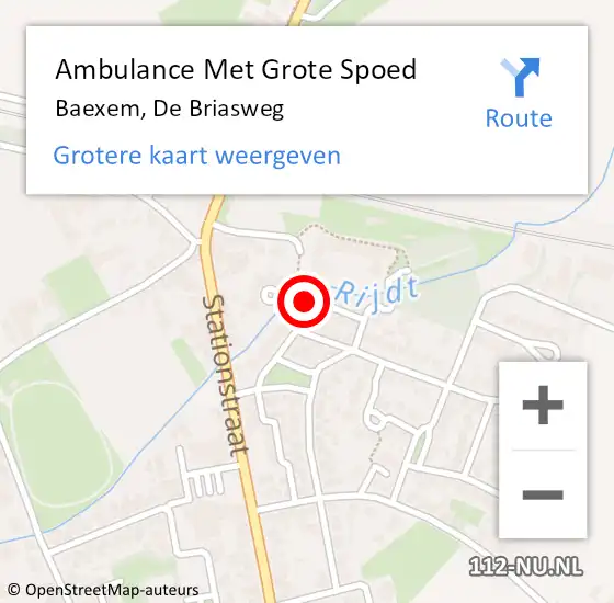 Locatie op kaart van de 112 melding: Ambulance Met Grote Spoed Naar Baexem, De Briasweg op 3 maart 2017 05:57