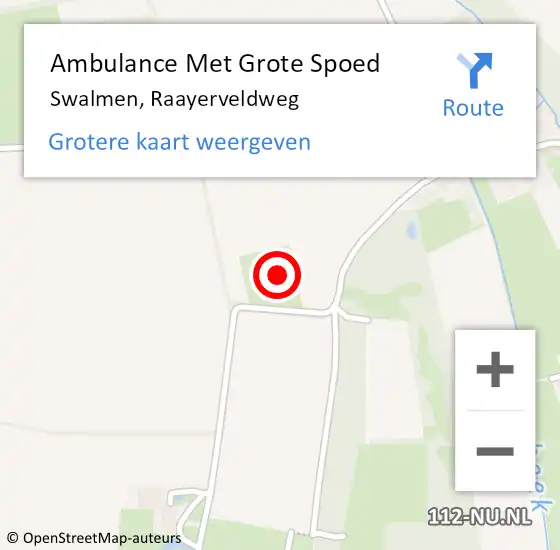 Locatie op kaart van de 112 melding: Ambulance Met Grote Spoed Naar Swalmen, Raayerveldweg op 3 maart 2017 08:12