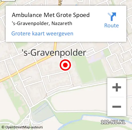 Locatie op kaart van de 112 melding: Ambulance Met Grote Spoed Naar 's-Gravenpolder, Nazareth op 3 maart 2017 08:21