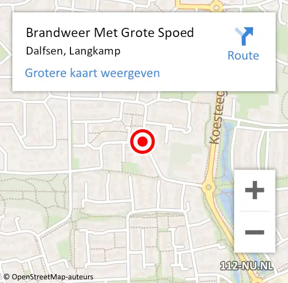 Locatie op kaart van de 112 melding: Brandweer Met Grote Spoed Naar Dalfsen, Langkamp op 3 maart 2017 08:25