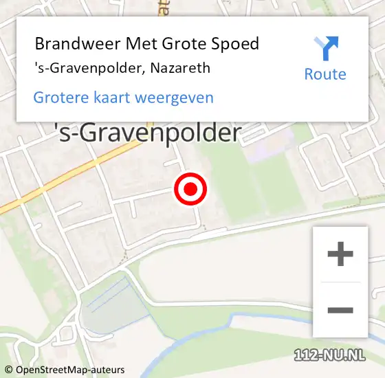 Locatie op kaart van de 112 melding: Brandweer Met Grote Spoed Naar 's-Gravenpolder, Nazareth op 3 maart 2017 08:35