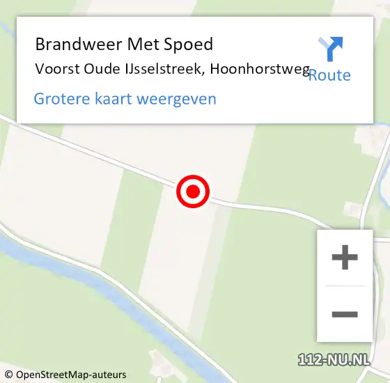 Locatie op kaart van de 112 melding: Brandweer Met Spoed Naar Voorst Oude IJsselstreek, Hoonhorstweg op 3 maart 2017 10:45
