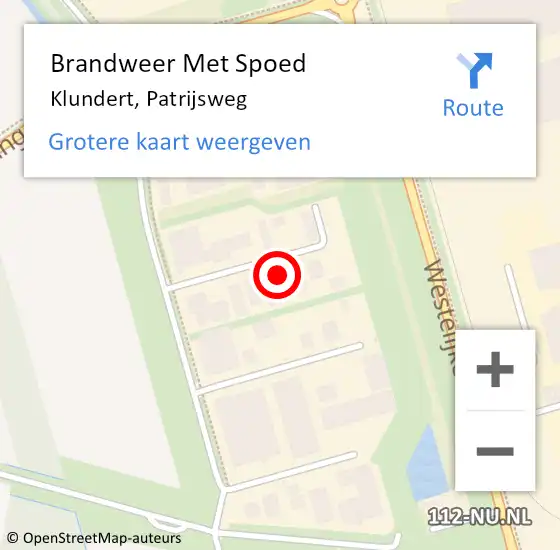 Locatie op kaart van de 112 melding: Brandweer Met Spoed Naar Klundert, Patrijsweg op 3 maart 2017 10:47