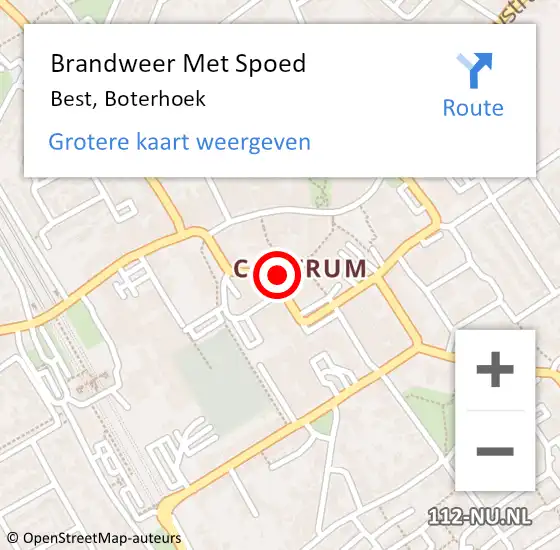 Locatie op kaart van de 112 melding: Brandweer Met Spoed Naar Best, Boterhoek op 3 maart 2017 10:54