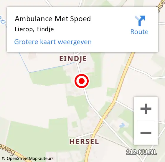 Locatie op kaart van de 112 melding: Ambulance Met Spoed Naar Lierop, Eindje op 3 maart 2017 12:04