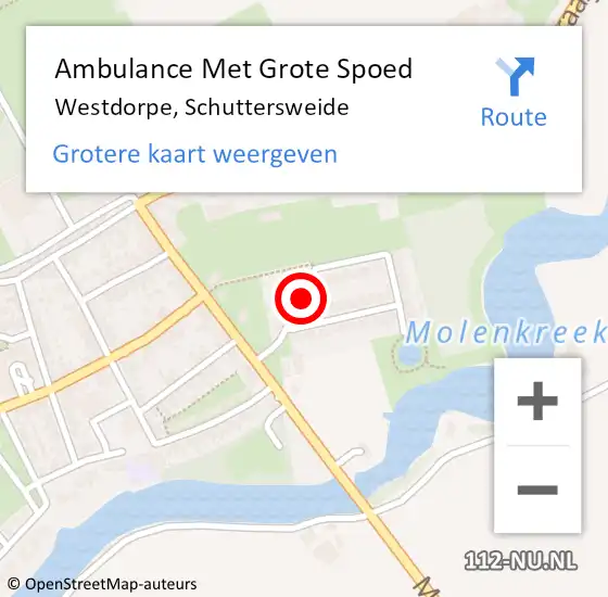 Locatie op kaart van de 112 melding: Ambulance Met Grote Spoed Naar Westdorpe, Schuttersweide op 3 maart 2017 13:17