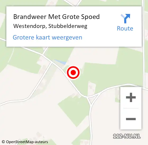 Locatie op kaart van de 112 melding: Brandweer Met Grote Spoed Naar Westendorp, Stubbelderweg op 3 maart 2017 13:56