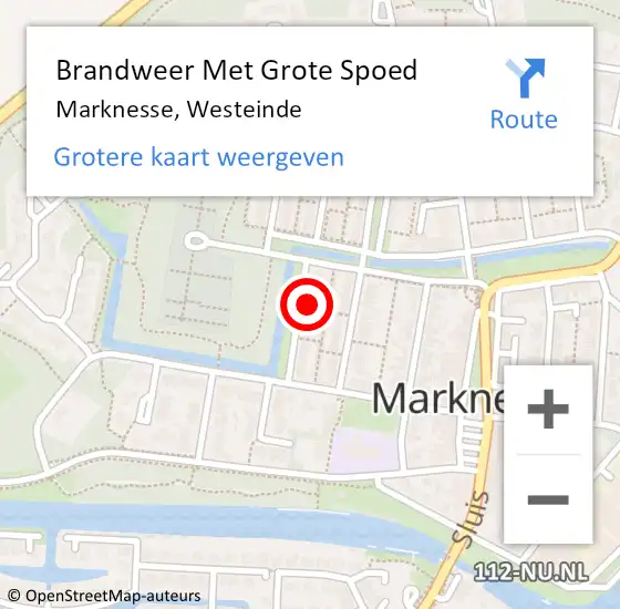 Locatie op kaart van de 112 melding: Brandweer Met Grote Spoed Naar Marknesse, Westeinde op 3 maart 2017 14:08