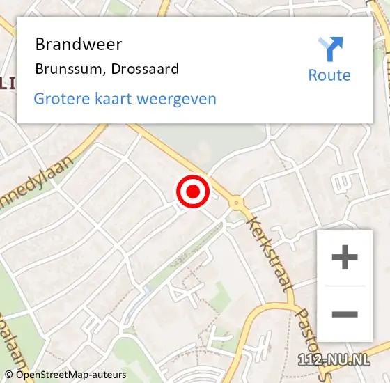 Locatie op kaart van de 112 melding: Brandweer Brunssum, Drossaard op 13 januari 2014 00:53