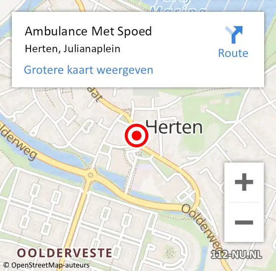 Locatie op kaart van de 112 melding: Ambulance Met Spoed Naar Herten, Julianaplein op 3 maart 2017 16:46