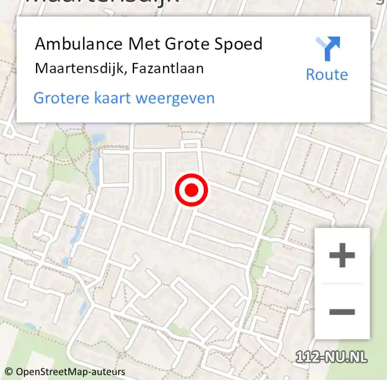 Locatie op kaart van de 112 melding: Ambulance Met Grote Spoed Naar Maartensdijk, Fazantlaan op 3 maart 2017 17:23