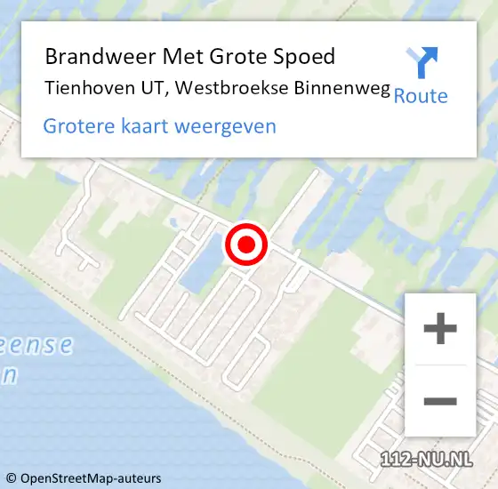 Locatie op kaart van de 112 melding: Brandweer Met Grote Spoed Naar Tienhoven UT, Westbroekse Binnenweg op 3 maart 2017 17:24