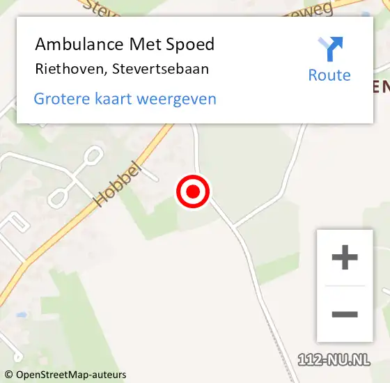 Locatie op kaart van de 112 melding: Ambulance Met Spoed Naar Riethoven, Stevertsebaan op 3 maart 2017 17:36