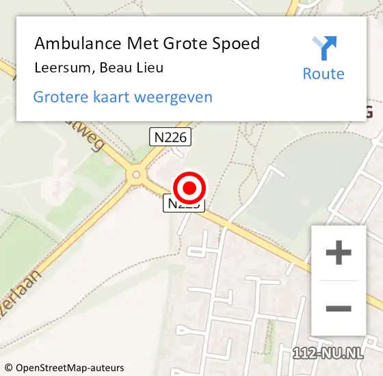 Locatie op kaart van de 112 melding: Ambulance Met Grote Spoed Naar Leersum, Beau Lieu op 3 maart 2017 18:39
