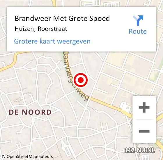 Locatie op kaart van de 112 melding: Brandweer Met Grote Spoed Naar Huizen, Roerstraat op 13 januari 2014 02:47