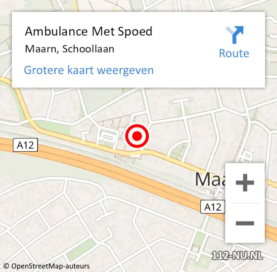 Locatie op kaart van de 112 melding: Ambulance Met Spoed Naar Maarn, Schoollaan op 3 maart 2017 20:16