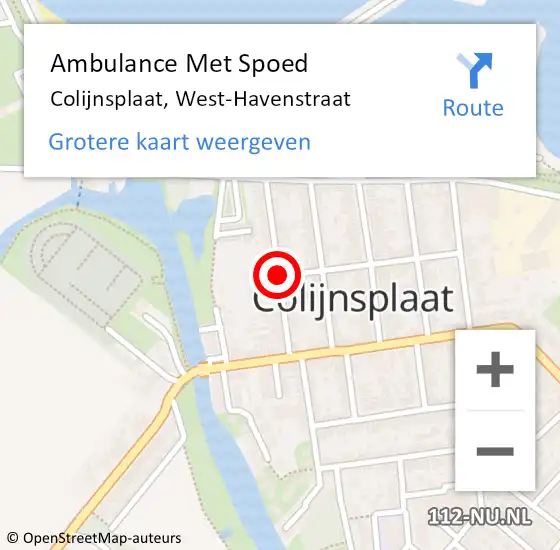 Locatie op kaart van de 112 melding: Ambulance Met Spoed Naar Colijnsplaat, West-Havenstraat op 3 maart 2017 21:57